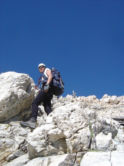 Posa plastica ormai in vista della Croce in Tofana di Dentro.