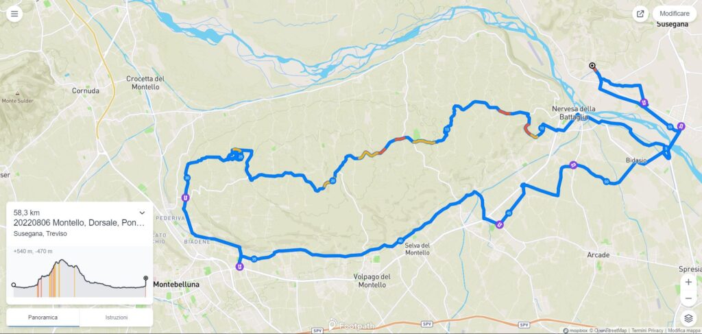 20220806 Dal Piave al Montello, La Dorsale e poi il Pontello Track. Rientro per la Brentella. (mtb, gravel)